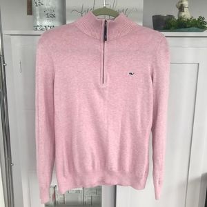 Vineyard Vines Pink Quarter Zip Sweater Size L